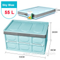 Light blue folding 30L car trunk lid organizer